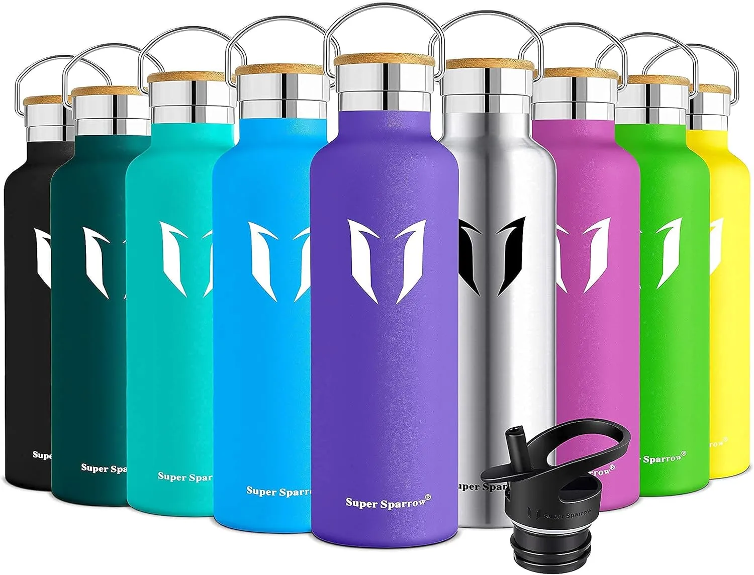 Water Bottle with Straw - 17 oz/25 oz/32 oz - Reusable Insulated Leak Proof  BPA-Free Stainless Steel Water Bottles