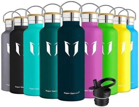 Water Bottle with Straw - 17 oz/25 oz/32 oz - Reusable Insulated Leak Proof  BPA-Free Stainless Steel Water Bottles