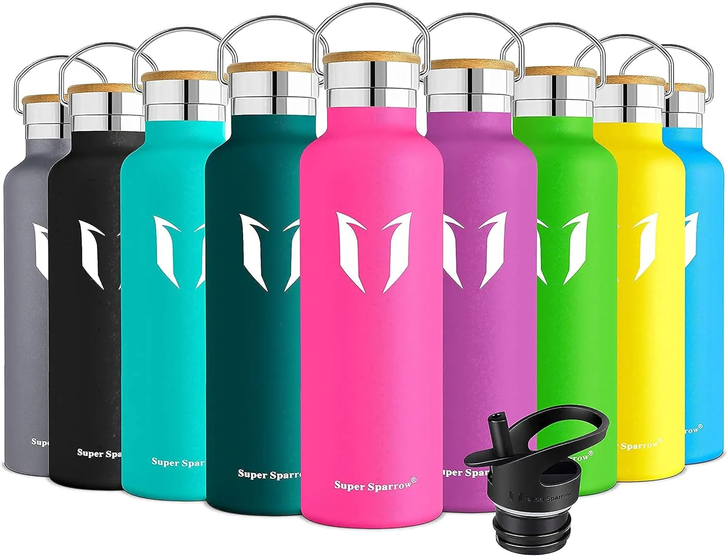 Water Bottle with Straw - 17 oz/25 oz/32 oz - Reusable Insulated Leak Proof  BPA-Free Stainless Steel Water Bottles