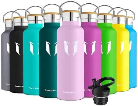 Water Bottle with Straw - 17 oz/25 oz/32 oz - Reusable Insulated Leak Proof  BPA-Free Stainless Steel Water Bottles