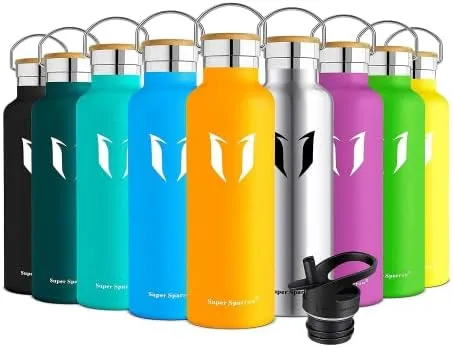 Water Bottle with Straw - 17 oz/25 oz/32 oz - Reusable Insulated Leak Proof  BPA-Free Stainless Steel Water Bottles