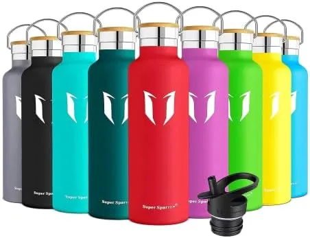 Water Bottle with Straw - 17 oz/25 oz/32 oz - Reusable Insulated Leak Proof  BPA-Free Stainless Steel Water Bottles