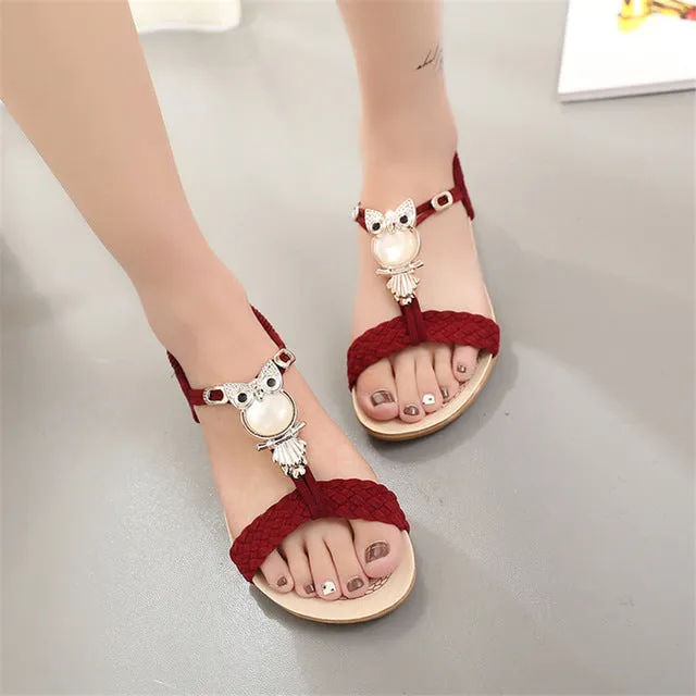 Women Shoes Women Sandals Bohemia Style Ankle-strap Flip Flops Summer Flat Shoes Woman Ladies Shoes Sandalias Mujer