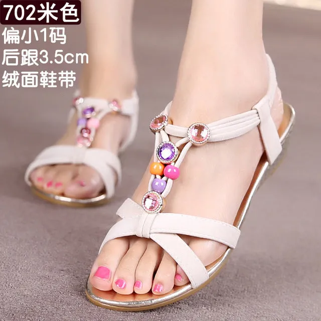 Women Shoes Women Sandals Bohemia Style Ankle-strap Flip Flops Summer Flat Shoes Woman Ladies Shoes Sandalias Mujer