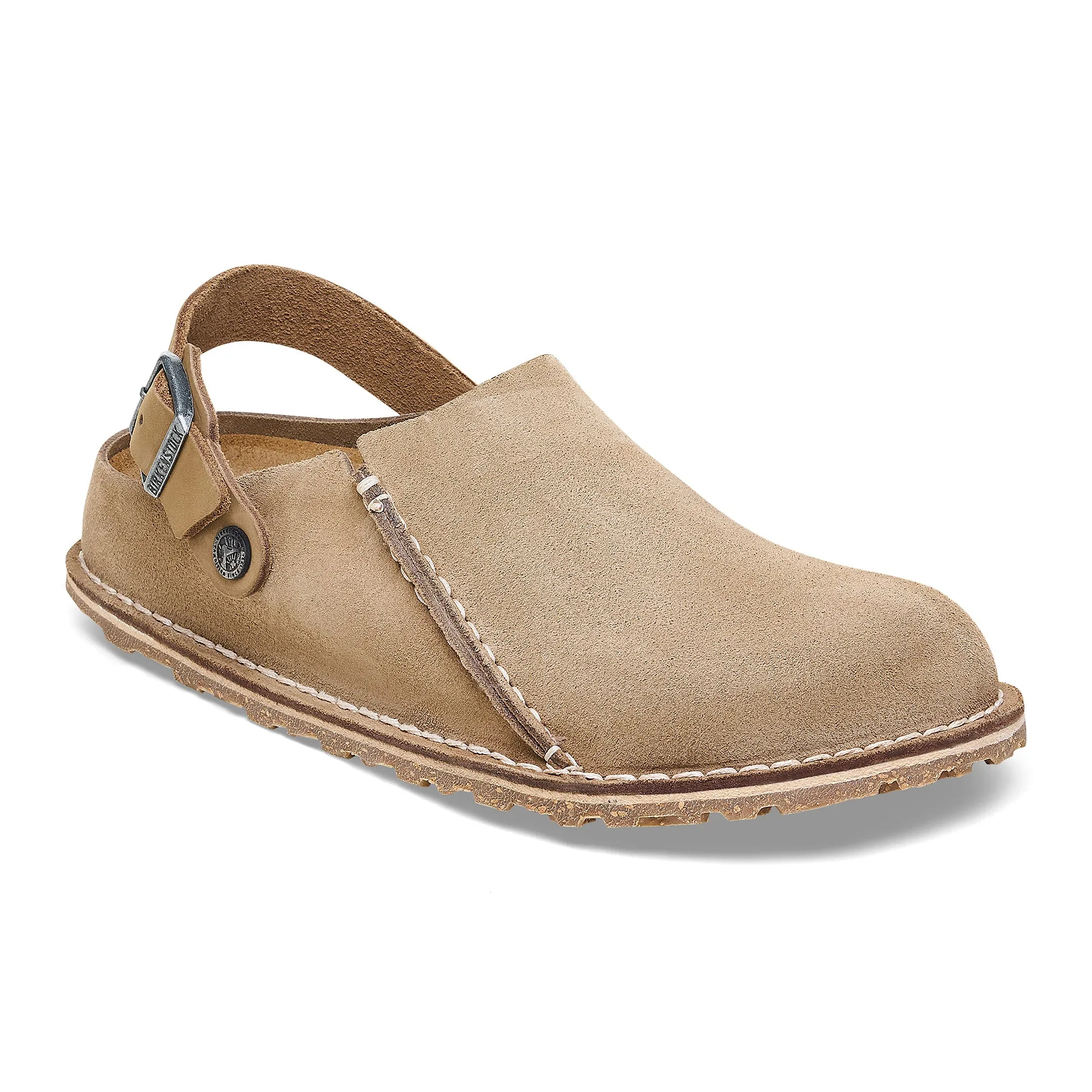 Women's Birkenstock Lutry Premium Suede Color: Gray Taupe (MEDIUM/NARROW WIDTH)