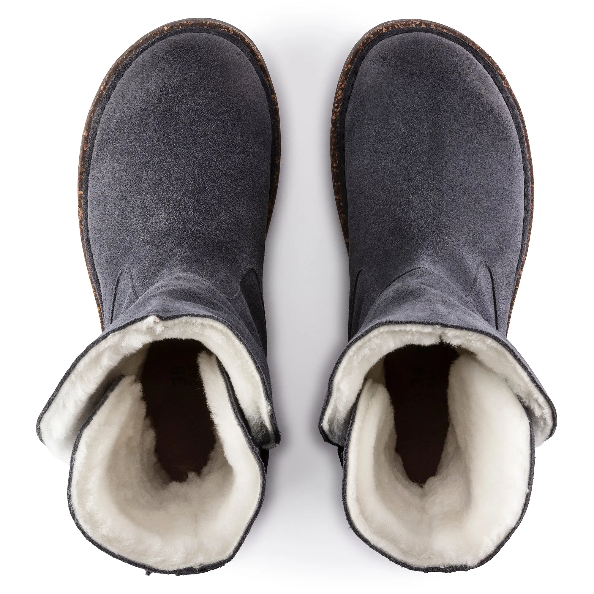 Women's Birkenstock Uppsala Shearling Suede Leather Color: Graphite