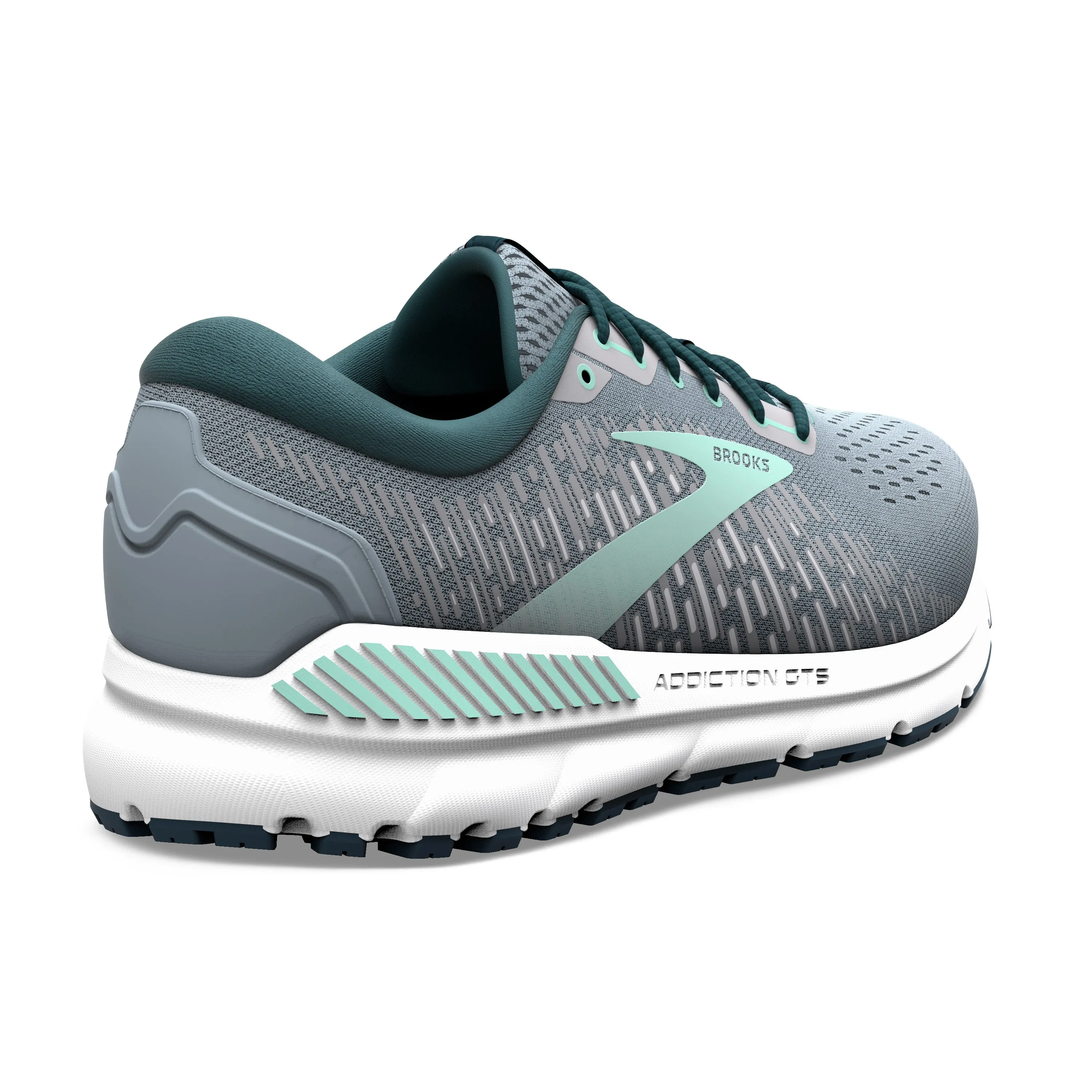 Women's Brooks Addiction GTS 15 Color: Grey/ Navy/ Aqua (NARROW WIDTH)