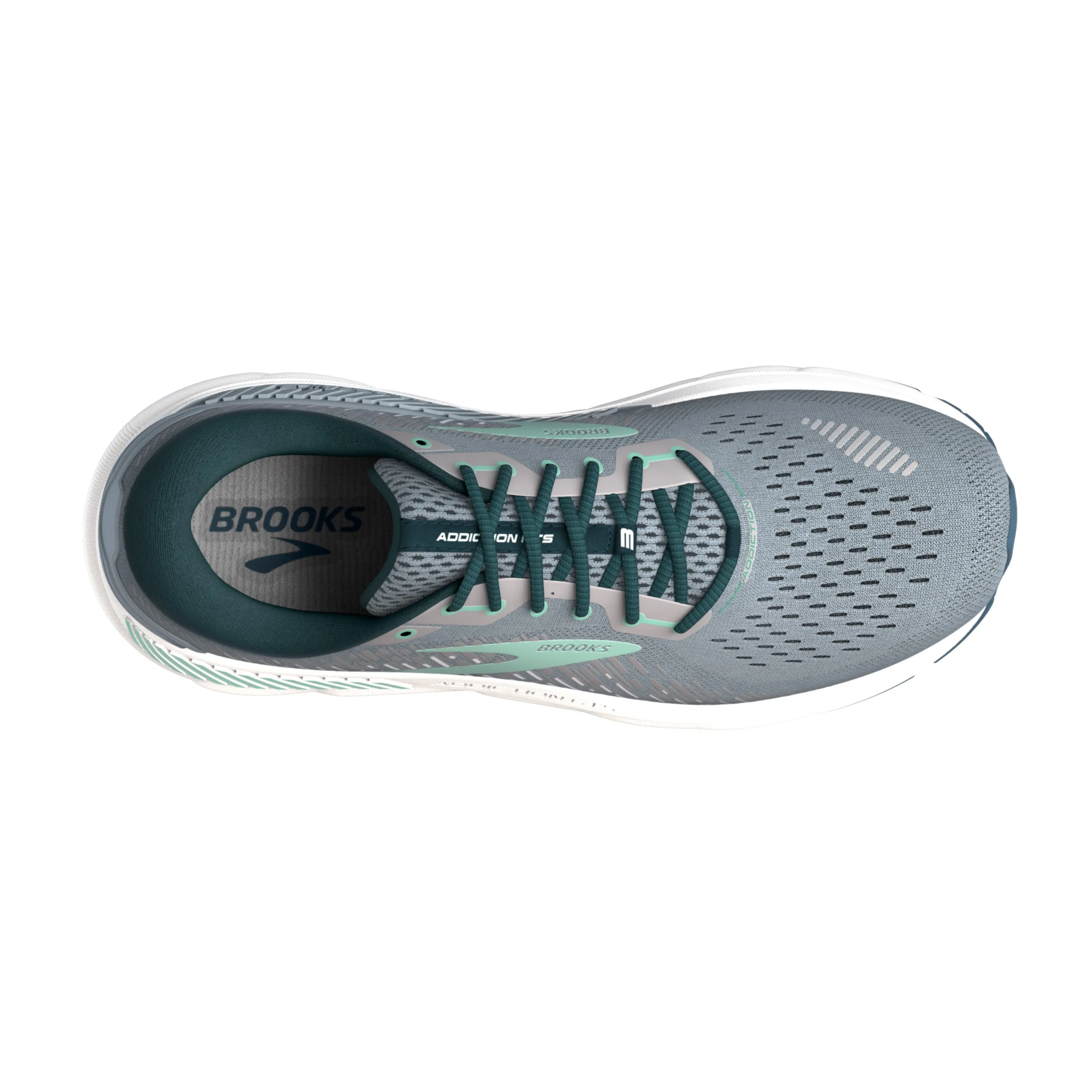 Women's Brooks Addiction GTS 15 Color: Grey/ Navy/ Aqua (NARROW WIDTH)