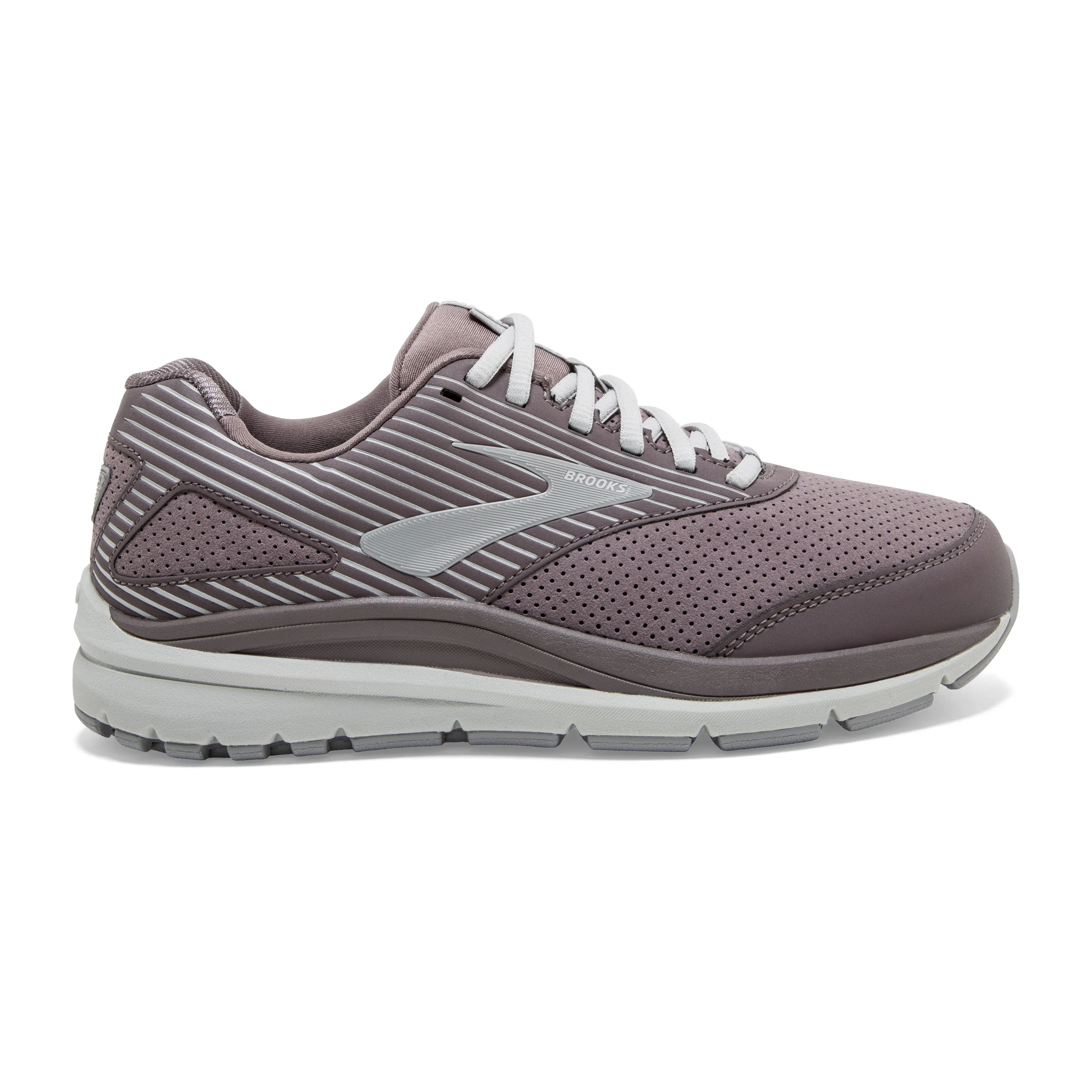 Women's Brooks Addiction Walker Suede Color: Shark/Alloy/Oyster