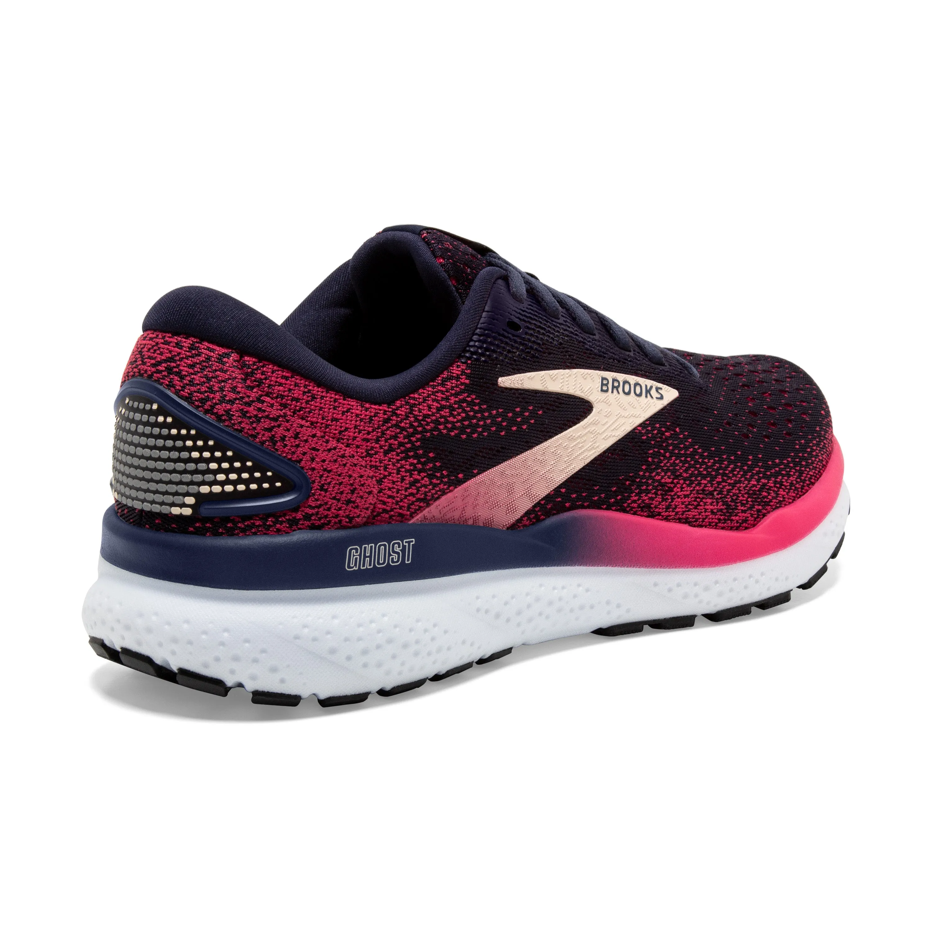 Women's Brooks Ghost 16 Color: Peacaot / Rasberry / Apricot