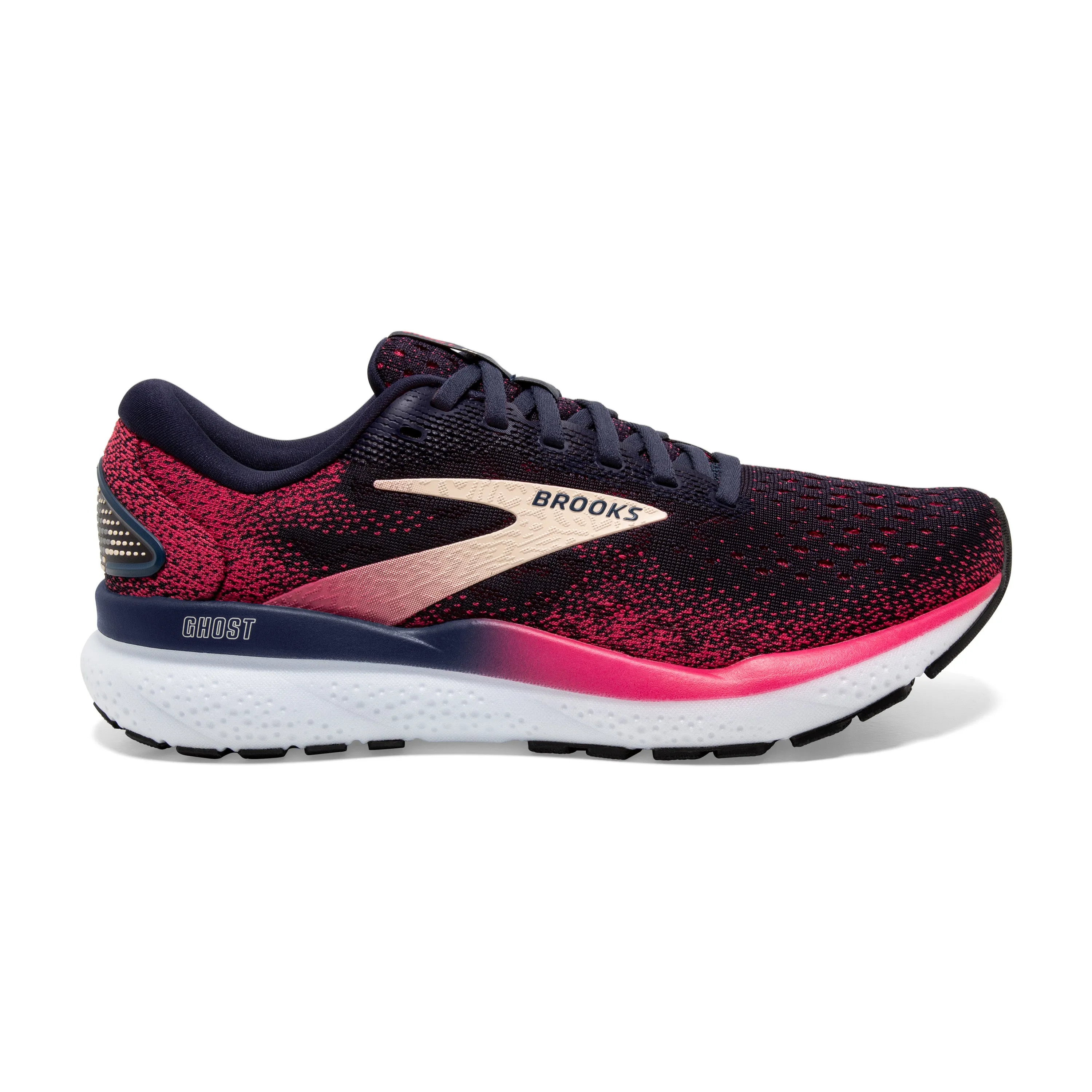 Women's Brooks Ghost 16 Color: Peacaot / Rasberry / Apricot