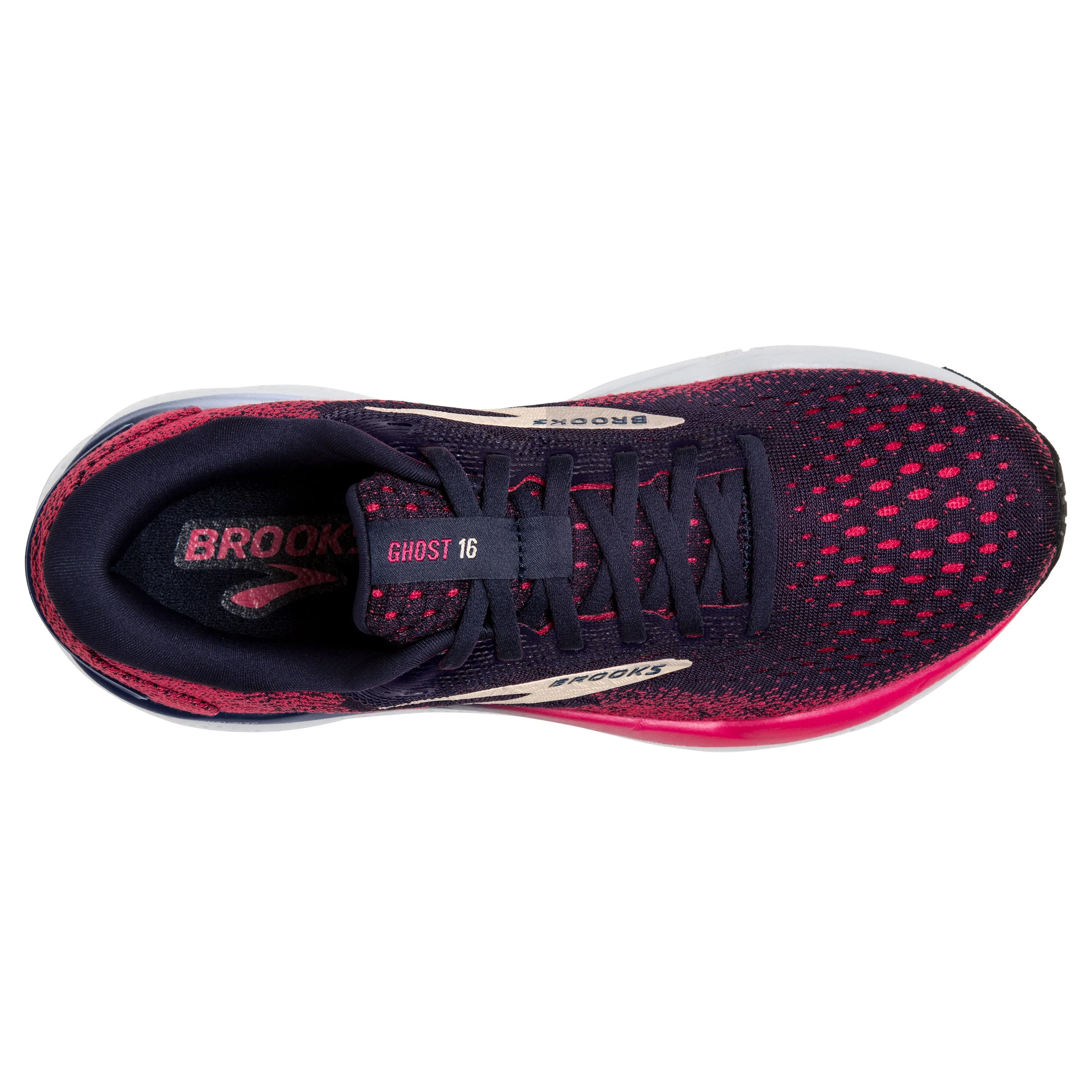 Women's Brooks Ghost 16 Color: Peacaot / Rasberry / Apricot