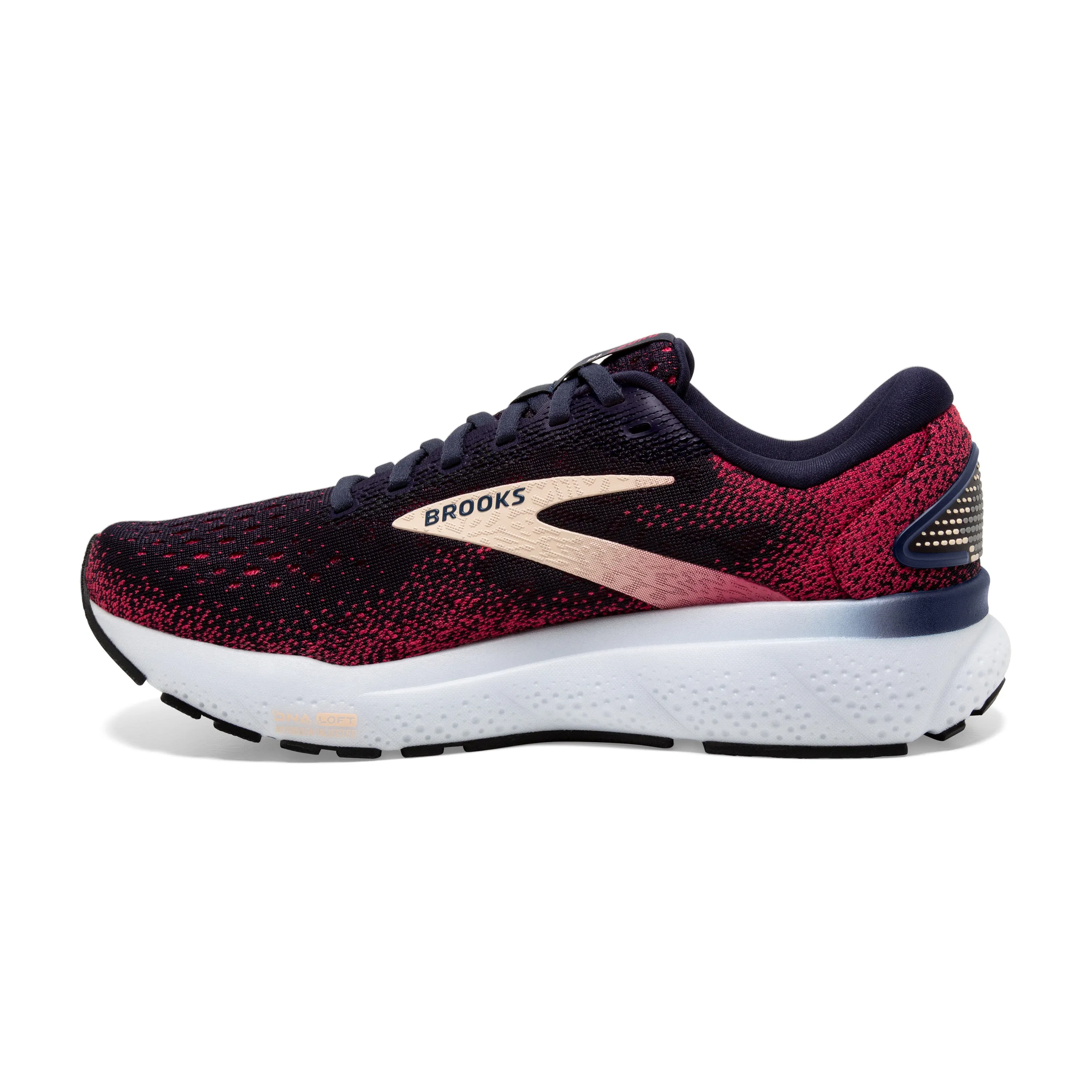 Women's Brooks Ghost 16 Color: Peacaot / Rasberry / Apricot