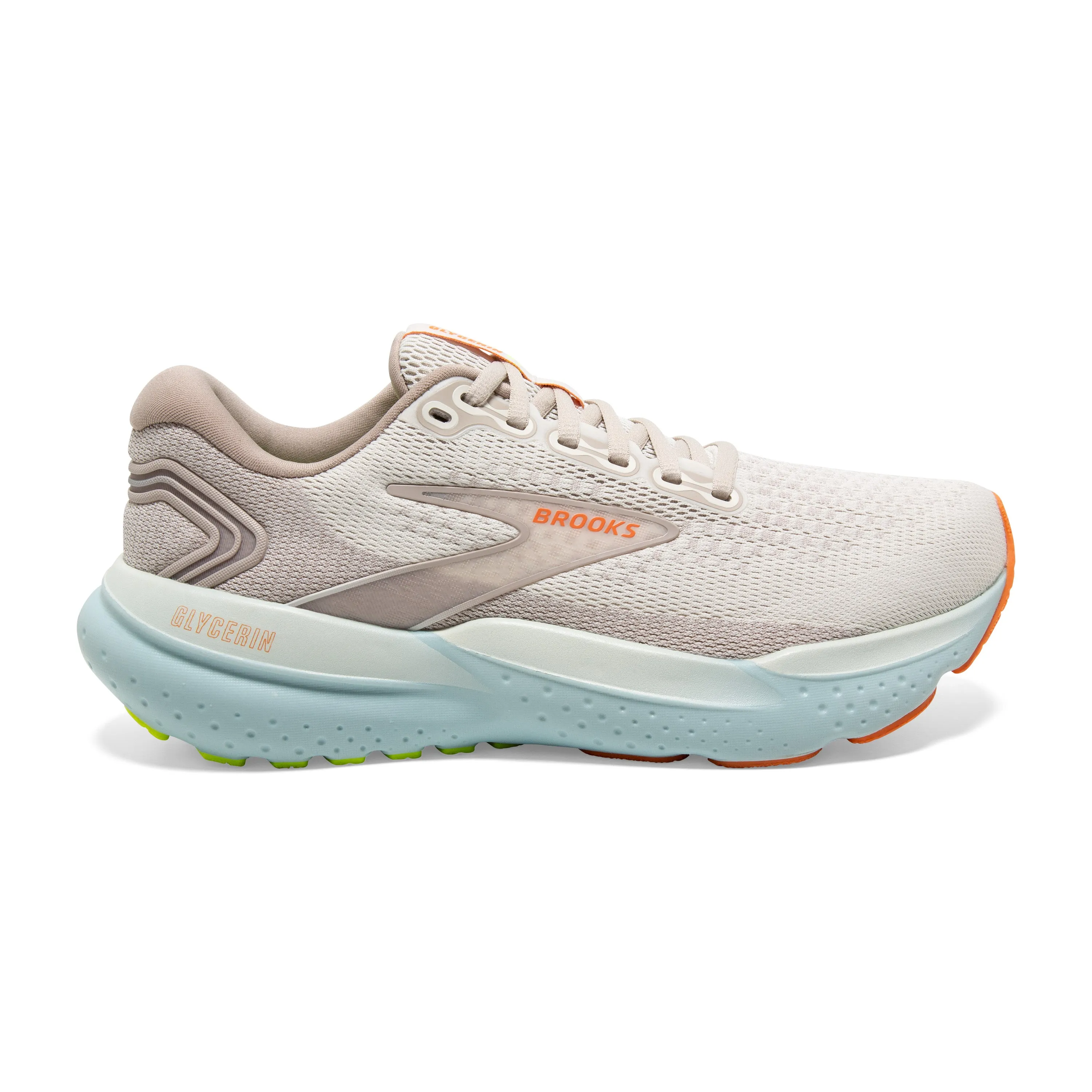 Women's Brooks Glycerin 21 Color: Coconut/Aqua/Autumn Sunset