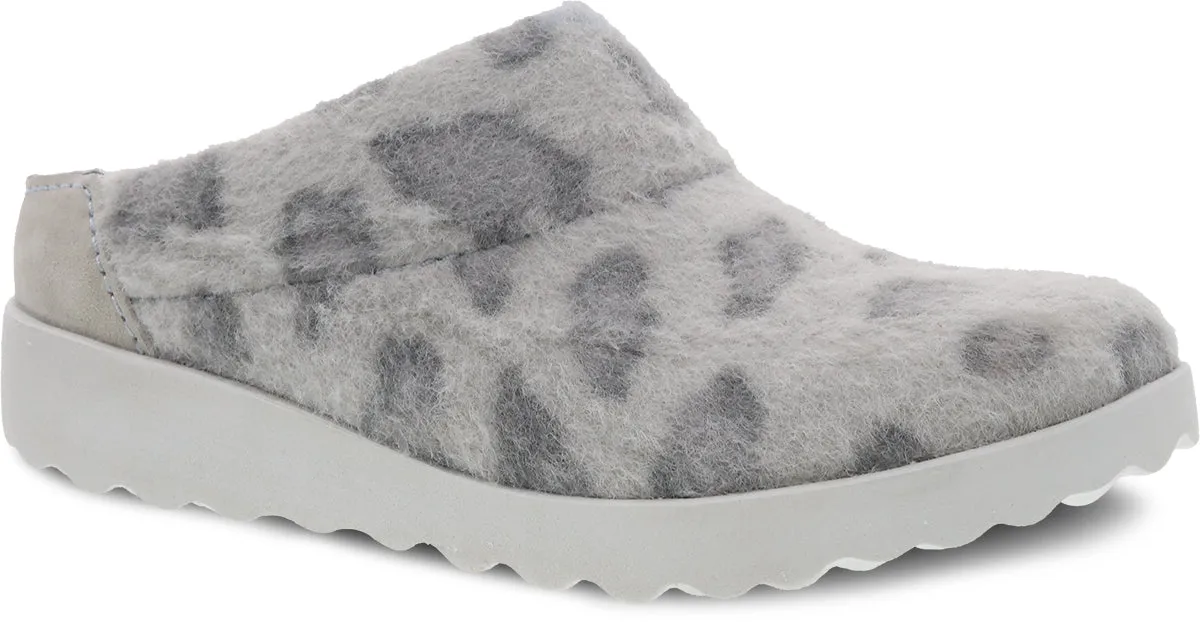 Women's Dansko Lucie Color: Grey Leopard Wool