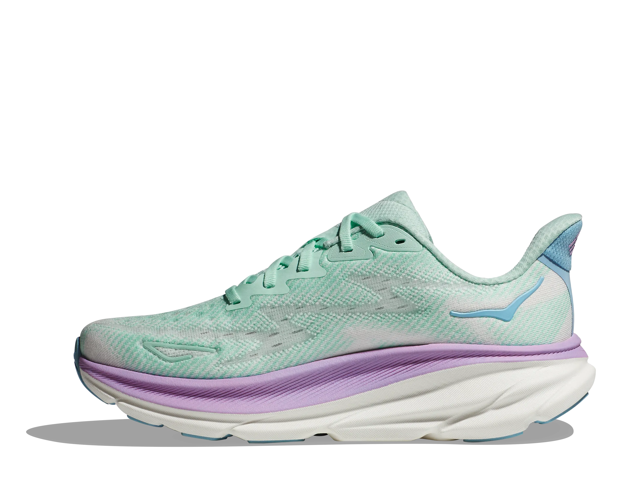 Women's HOKA Clifton 9 Running Shoe in Sunlit Ocean / Lilac Mist